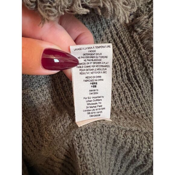 Free People Green Moonshine Cold Shoulder Thermal Waffle Knit Sweater Small - Picture 8 of 10